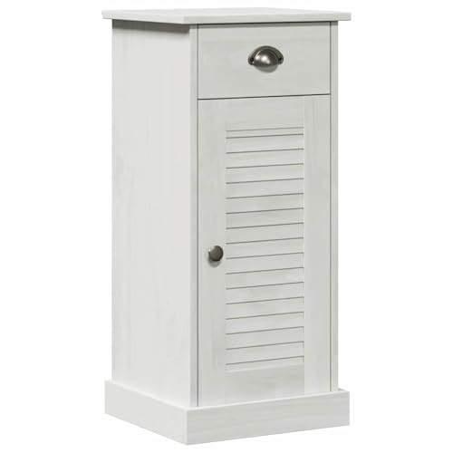 Drainlyn Badezimmerschrank VIGO aus massivem Kiefernholz Braun und Honigbraun 37,5 x 34 x 80 cm mit Schublade und Regal für Waschbeckenunterschrank im Bad