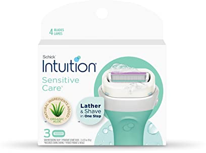 Schick Intuition Sensitive Skin Womens Razor Refills with Vitamin E & Aloe, Pack of 1(count of 3)