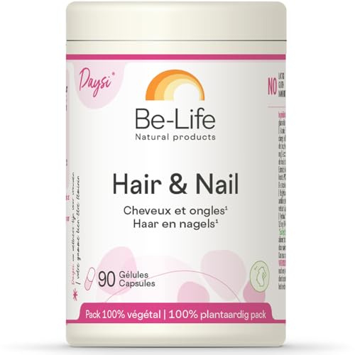 BE-LIFE | HAIR & NAIL | Complément alimentaire | Cheveux & ongles | Nourrit les cheveux, stimule la production de collagène & kératine, fortifie les ongles | Vitamines, minéraux | 90 Gélules