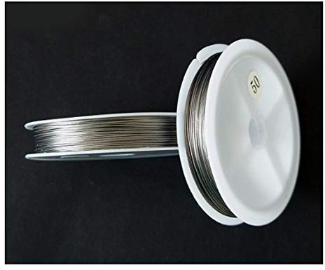 Hand® feiner Draht für Perlenarbeiten, fingerfreundlich, kunststoffbeschichtet, eisiges Silber, 2 Rollen, silber, 0.5mm