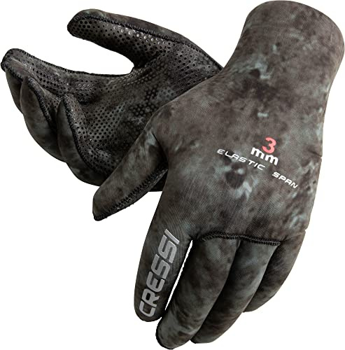 Cressi Tracina Camou Brown oder Scorfano Camou Green Gloves - Tauchhandschuhe aus weichem 3 mm Neopren, hoher Elastizität, Camouflage Brown oder Camouflage Green für Erwachsene, Camouflage, S,LX477501