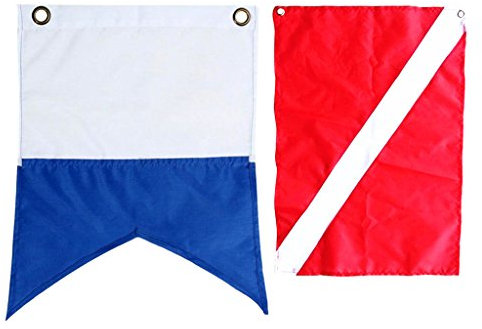 Sharplace Paire De Drapeau pour Bateau De Accessoire Indication Plongeur Diving Snorkeling