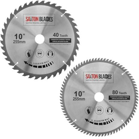 TCT255MXA 2x Saxton TCT cirkelsågblad 255mm - Paket A
