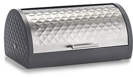 Zeller 27396 Boîte à Pain en Acier Inoxydable/métal Anthracite 39 x 28 x 19 cm