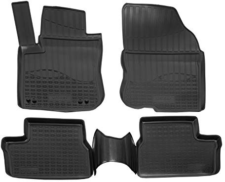 J&J AUTOMOTIVE | NORM 3D Tappeti Tappetini Auto In TPE Gomma Su Misura Per 2008 2013-2018, Kit di 4 Pezzi, Inodore, Nero, Antiscivolo
