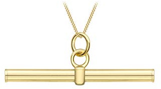 CARISSIMA Women's 9ct Yellow Gold T-Bar Pendant on Curb Chain - 46cm/18' (30, Round)