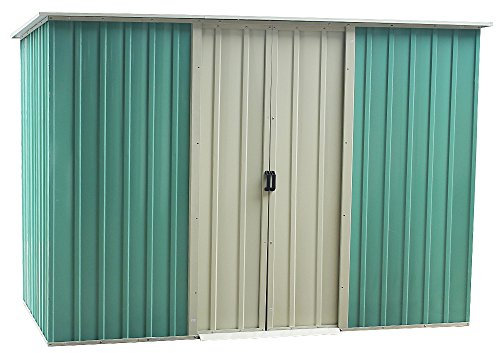 Panana 6FT x 4FT Garden Metal Shed with Double Sliding Doors Zinc Frame Large Tool Storage House Pent Outdoor