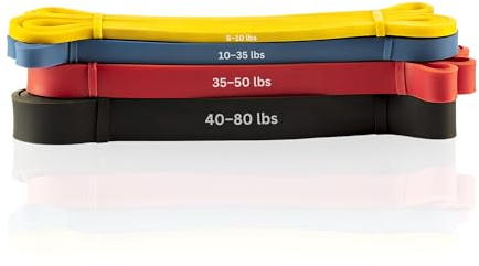 Anchor Gym Set mit Vier großen Widerstandsbändern für alle Übungen, Yoga, Powerlifting, Widerstandstraining, Dehnübungen und unterstützte Klimmzüge
