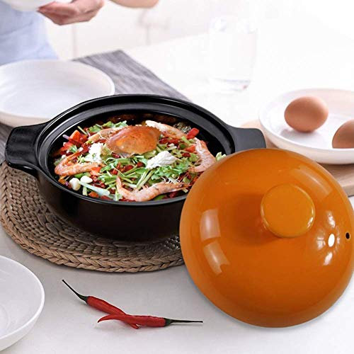 Sywlwxkq Brasiera con Ceramica, pentola da Cucina Pentola per zuppa Domestica Pentola a Cottura lenta, Resistenza alle Alte Temperature, per Diversi Stili di Cottura e impostazioni di Tempe