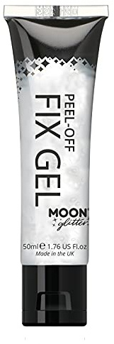 Moon Glitter Glitzer-Fix-Gel zum Abziehen, 50 ml, Kosmetik-Glitzer-Grundierung für Gesicht und Körper. Für alle Glitzer, einschließlich feiner, klobiger, holografischer, schillernder und biografischer