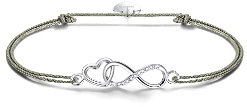 F.ZENI Damen Armband 925 Sterling Silber Unendlichkeit Armband Funkeln Kubisches Zirkonia Liebe für Immer Armbänder für Frauen Mädchen Schmuck Geschenk mit Geschenkbox