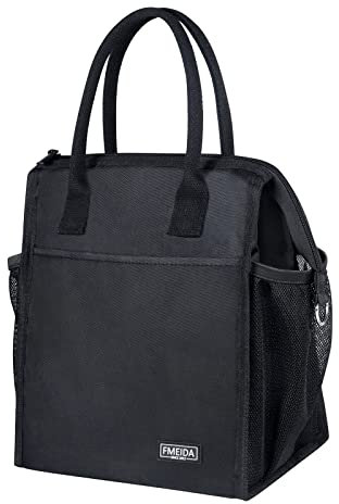 Kühltasche klein Lunchtasche Damen Lunchbag Faltbar Isoliertasche medikamententasche Lunchbox Thermotasche Meal Prep Tasche Kühlbox für Picknick Schule Reisen Fahrrad Kinder Herren Schwarz