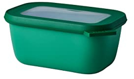 Mepal Multi Bowl Cirqula Rectangular - Mikrowellen Geschir - Geeignet als Luftdichte Aufbewahrungsbox für den Kühlschrank, Mikrowellengeschirr & als Frischhaltedosen - 750 ml - Vivid green