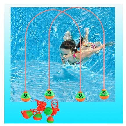 AiDeHuaKeJi 2 Stück 2.5m Pool Spielzeug Kinder, Tauchringe für Kinder ab 5 6 7 8 9, Tauchspielzeug Pool Zubehör Spaß, Poolspielzeug Poolparty Geschenk 5-12 Jahre Wasserspielzeug