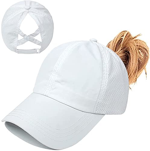 Enwokran Baseball Cap Damen Mesh Schnell Trocknende Pferdeschwanz Baseballkappe, Sonnenschutz Laufkappe Basecap Hut Einstellbar Ponytail Baseballmütze UV Sonnenhut Sonnenschutz Hüte