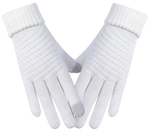 BASTOUR Strickhandschuhe für Herren und Damen, Fingerhandschuhe Damen,Touchscreen Winterhandschuhe, Fäustlinge Damen, Vollfinger Handschuhe, Wollhandschuhe für Outdoor-Radfahren