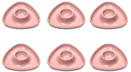 Westmark 6 Coquetiers, Triangulaire, Empilable, Plastique de Haute Qualité, Tri, Rose, 207022EP