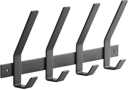 SOTECH Blackline ALBA (groß) Hakenleiste 345 mm mit 4 Haken | schwarz pulverbeschichtet Garderobe Kleiderhaken