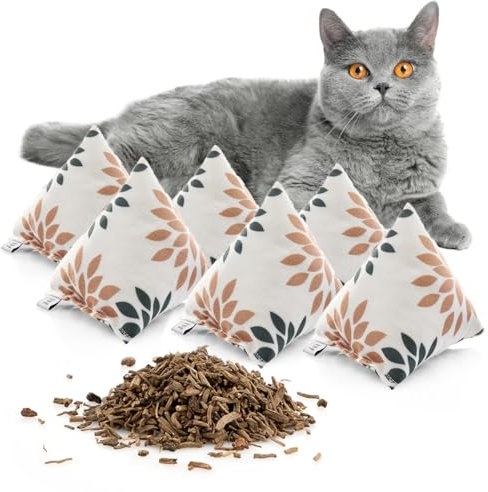 CanadianCat Company | Schmusekissen 6er Set Schmuse-Pyramide XL Flower mit Baldrian, Katzenkissen, interaktives Katzenspielzeug