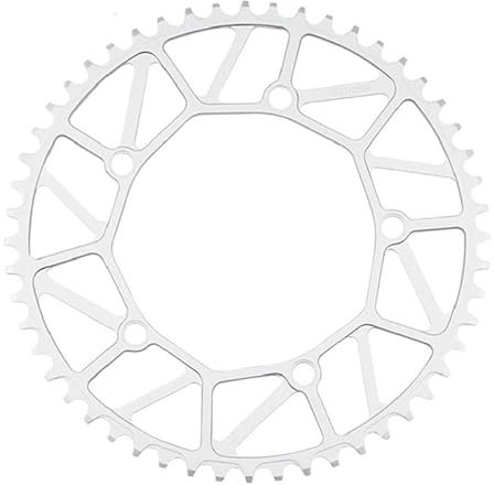 Kettenblatt Kettenblatt Kurbelgarnitur 130 BCD Hohl 46/48/50/52/54T/56T/58T Single Speed ​​Bahnrad Breites schmales Kettenblatt rund 130bcd Kettenblatt 38 ZäHne (Größe : 58t, Color : Sliver)