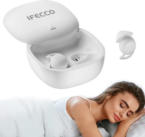 IFECCO Ecouteurs pour Dormir - Casque Anti Bruit pour Dormir Bluetooth 5.3,Mini Écouteurs de Sommeil sans Fil,Casque pour Sommeil Cyclisme,Course à Pied