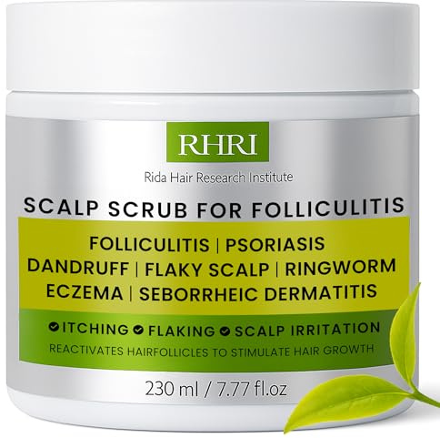 Anti Fungal Folliculitis Scalp Scrub Pre Shampoo for Seborrheic Dermatitis, Dandruff, Psoriasis, and Itchy Dry Scalp Relief