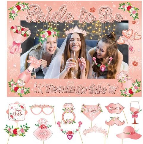 LMSHOWOWO Cornice per Selfie Paper in Oro Rosa, 12 PCS Photo Booth Matrimonio, Gadget Divertenti