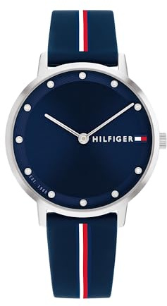 Tommy Hilfiger Zwei-Zeiger-Quarzwerk-Uhr für Damen mit Edelstahlarmband (Glieder- oder Mesh-Armband), aus Leder oder Silikon