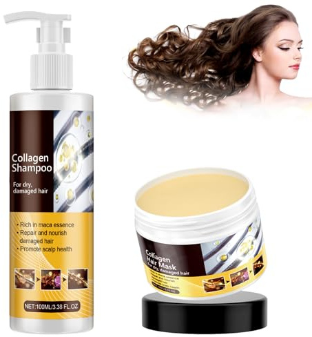 Repairing And Restoring Hair Mask, Collagen Hair Treatment, Reparatur Konditionierung Kollagen Haarmaske Essenz für trockenes, geschädigtes Haar, Hair Treatment für Damen und Herren