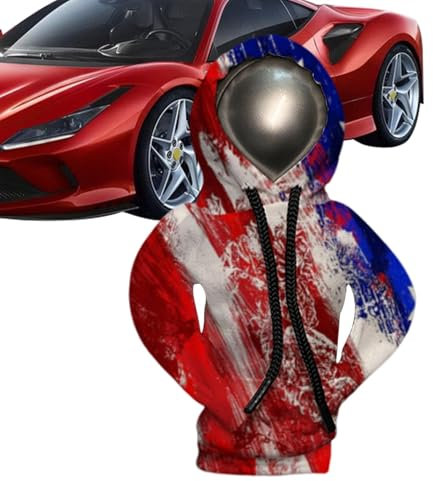 Auto-Schaltknauf-Kapuzenpullover, Schaltknauf-Kapuzenpullover | Auto-Schaltknauf-Abdeckung,Lustiger patriotischer Flaggen-Pullover-Hoodie für Gangschaltung, Sweatshirt Auto-Schaltknauf-Abdeckung, leuc