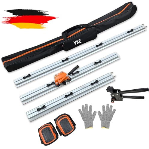 VKE 3300MM Cortadora de azulejos,rieles guía de 3 secciones, espesor máximo de tabla de cortar 1,2m, adecuada para azulejos/cerámica/losas de roca