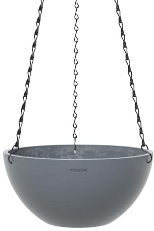 POTS&MORE Pflanztopf UMO bowl hanging 30 (ø 30 cm, elegantes Design, Farbe Grau, Höhe 13,9 cm, Übertopf Kunststoff, für Zimmerpflanzen) VP333001