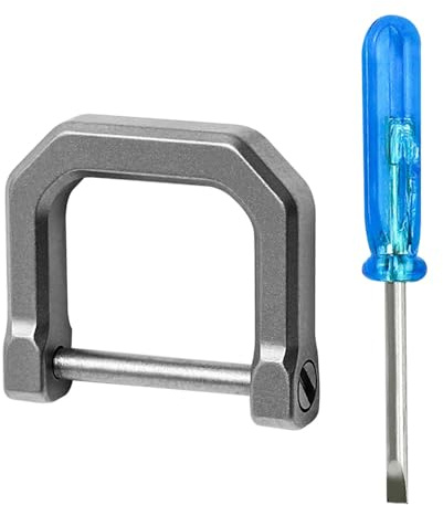 DONGKER Titanium Key D Ring,Small Titanium Key Ring with Screw Shackle & Screwdriver for Keychains, Car Key Chain Ring
