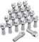 20 bulloni per ruota M12 x 1,5, lunghezza gambo: 27, anello conico 60°, larghezza chiave 17 mm, argento cromato