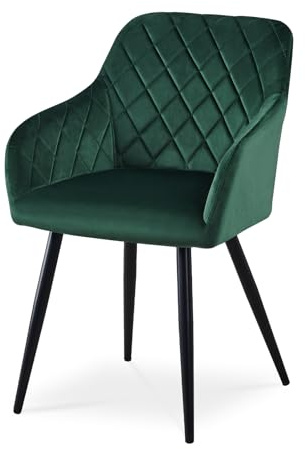 CLIPOP Esszimmerstuhl, 1 Stück Küchenstühle Grün Samtstoff stühle Polsterstühle mit Armlehne Metallbeine Polstersessel Stühle für Esszimmer Küche (1, Samt Grün)