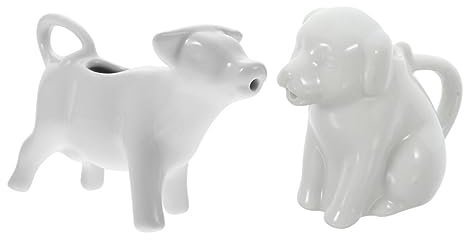 PRETYZOOM 2pcs Animal Shaped Ceramic Pot Handle for Creamer Handle Cute Design As Mini Ceramic Creamer for Coffee Table As Syrup Pitcher and Milk Jug