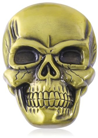 CHGCRAFT Gürtelschnalle mit Totenkopf Totenkopf Gürtelschnalle aus Legierung Adjuster Triangle Gürtelschnallen Cowboy Gürtelschnalle Gürtelschnalle in Totenkopfform für Gürteldekoration Antike Bronze