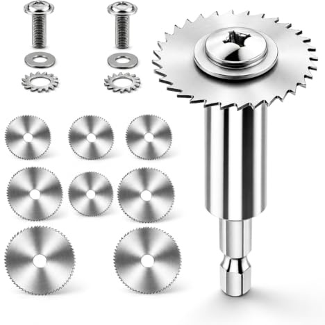 1/4 Hex Shank (60mm) Rotary Drill Saw Blade, HSS Circular Saw Blades Cutting Discs for Drill Rotary Tools Wood PVC Pipe Plastic Soft Metal，9 Pcs Inside Pipe CutterInside Cutter