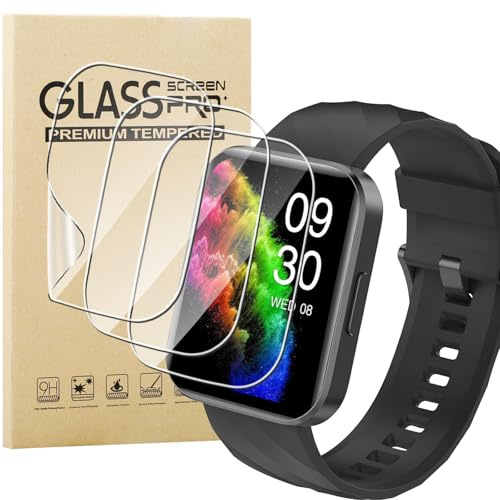 KUSINHOKA 3 Pezzi Pellicola Protettiva per RUIMEN H1 Smartwatch 1.85 Pollici, HD Trasparente Anti-Graffio Protezione Schermo, Senza Bolle, Soft TPU Pellicola Protettivo per RUIMEN H1