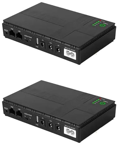 Wzxksoac 2X 5V 9V 12V Fuente de AlimentacióN Ininterrumpida Mini UPS PoE 10400MAh BateríA de Respaldo para CCTV WiFi Router (Enchufe de la UE)