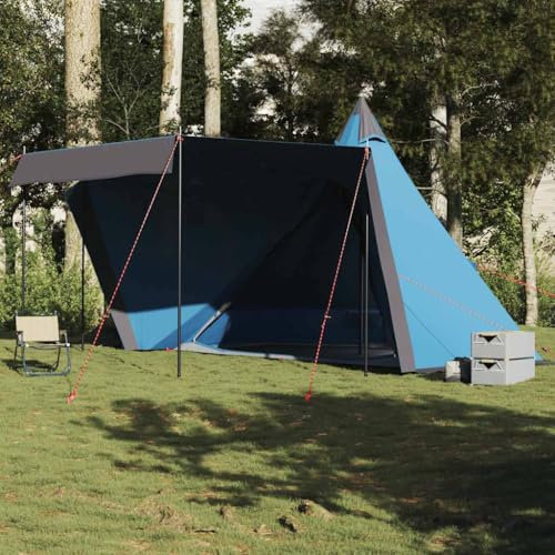 Homgoday Tipi-Familienzelt 6 Personen Blau Wasserdicht Familienzelt Camping Zelt Campingzelt Zelt Wasserdicht für Trekking, Camping