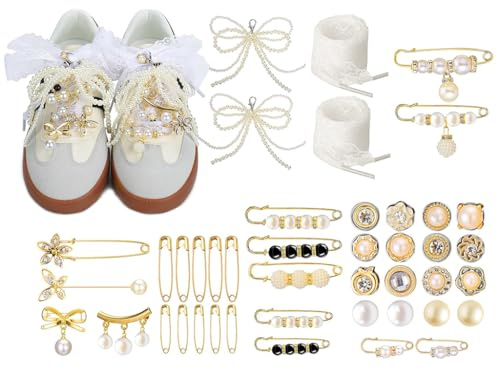 Hitopin DIY Schuh- und Sockenschmuck Set für Mädchen Damen, 43PCS Schuh Charms für Sneakers, DIY Schuh Charm, für Kinder und Erwachsene, Sneakers, Socken, Taschen, Geschenke