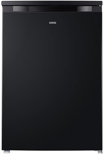CHiQ CTT107BDU,Under Counter Fridge Freezer with 4 stars Ice-Box, 84.5cm Height，56cm Depth, 107L, Manual Defrost,Low-noise, 39dB,Black,Enegy Saving Rated D