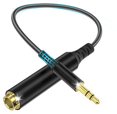 woednx Adattatore jack da 3,5 mm a 6,35 mm,cavo adattatore audio stereo AUX con contatti placcati oro 24 carati per altoparlanti,cuffie e pianoforte - 20 cm