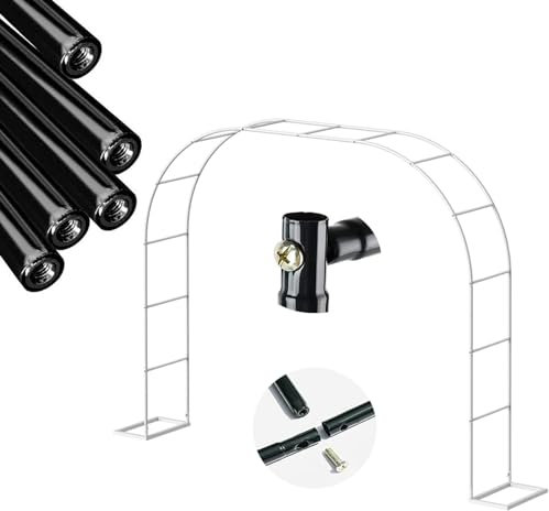 Torbogen Outdoor Indoor-Gartenlaube, Hochzeit, breit 140/180/200/240/280/300/350 cm, Metall-Pergola-Laube, für Pflanzen, Rosen, Brautpartys (weiß, 3 m * 2,2 m * 40 cm)