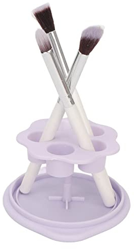 Silikon -Make -up -Pinsel -Reinigungsbox Weiches Nagelkunstpinsel Waschwerkzeug mit Trockenstange für Make -up -Bürsten und Nagelbürsten Silikonmaterialabdeckung (Purple)