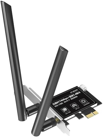 Limtula Carte WLAN WiFi 7 BE200 BE200NGW Adaptateur Réseau À Trois Bandes 8774Mbps Vitesse Rapide Améliore La Connexion PC Carte PCIExpress
