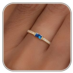ZOERAY Ringe Gold für Damen Wasserfest mit Geburtsstein 18K Vergoldete Ring | Damenring Zirkonia,Stapelbare Rings mit Stein Amethyst Aquamarin,Edelstein Ringe Frauen, Verlobungsringe Geburtstag Geschenke