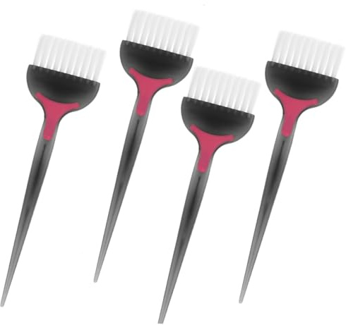 Zerodeko 4 Piezas Cepillos Cabello Aplicador de Tinte Cabello Cepillo para Uso el Hogar y Salón Pelo y Mango Cómodo