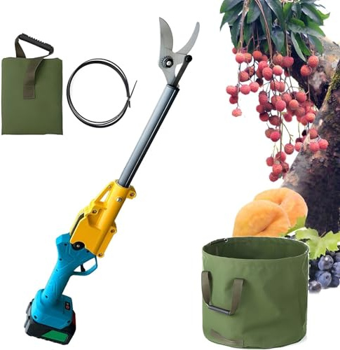 Forbici elettriche telescopiche, forbici elettriche a batteria, for la raccolta e la potatura della frutta con lama da 20 mm, forbici elettriche a batteria senza fili, for giardini, parchi, fattorie